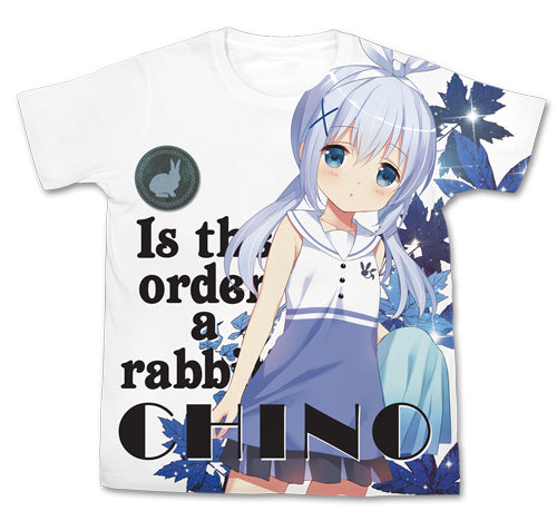 ご注文はうさぎですか?? チノ フルグラフィックTシャツ/WHITE-S - 公式商品画像 | AniSmile