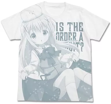 ご注文はうさぎですか? チノ オールプリントTシャツ/WHITE-M - 公式商品画像 | AniSmile