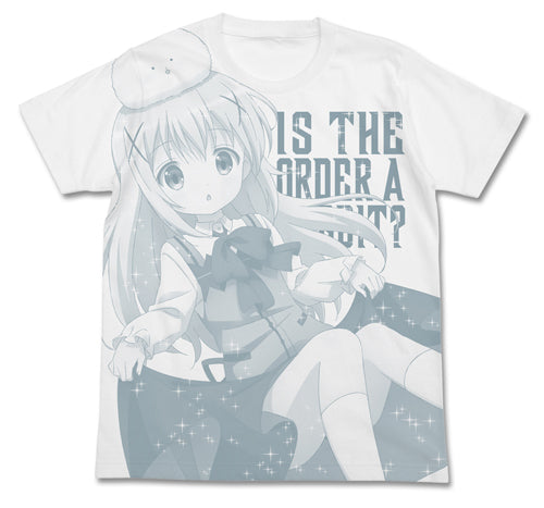 ご注文はうさぎですか? チノ オールプリントTシャツ/WHITE-S - 公式商品画像 | AniSmile
