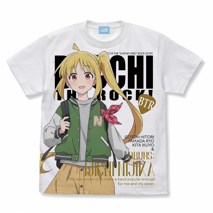 アニメ「ぼっち・ざ・ろっく!」 描き下ろし 伊地知虹夏 フルグラフィックTシャツ ストリートファッションVer./WHITE-M - 公式商品画像 | AniSmile