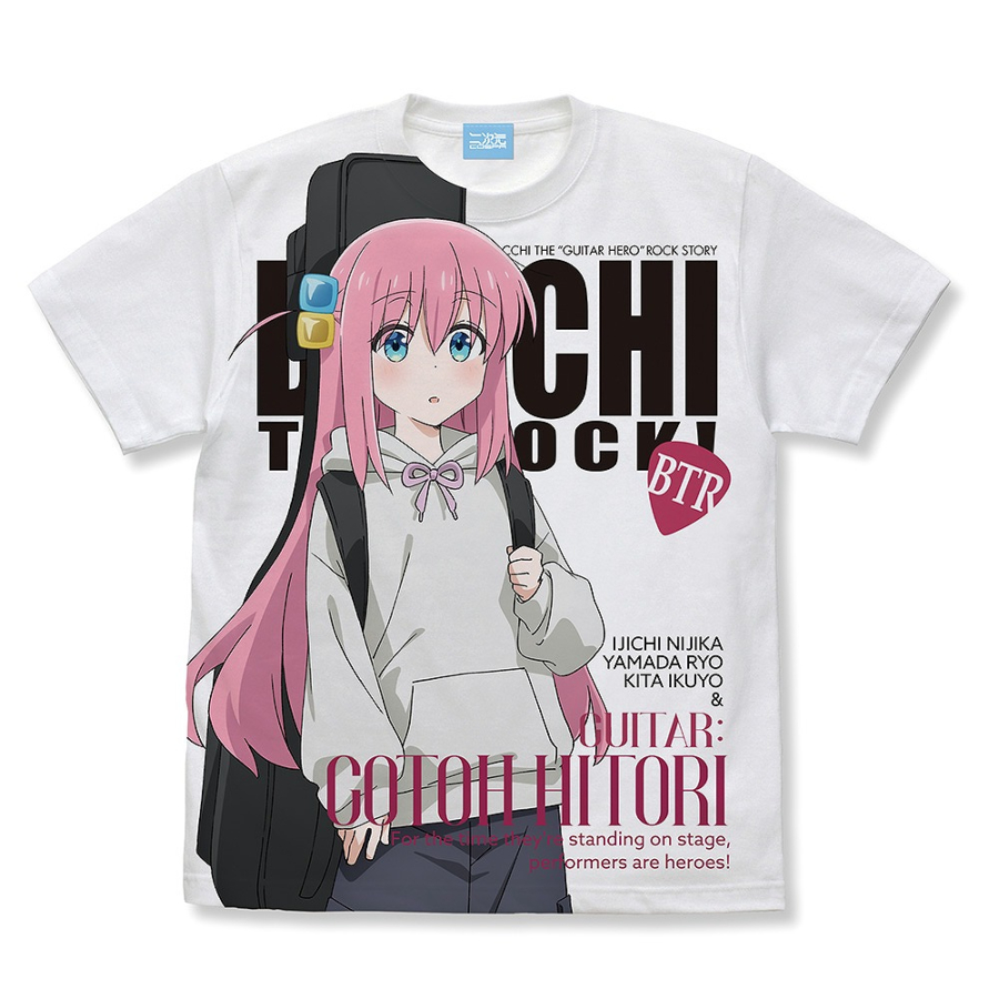 アニメ「ぼっち・ざ・ろっく!」 描き下ろし 後藤ひとり フルグラフィックTシャツ ストリートファッションVer./WHITE-M - 公式商品画像 | AniSmile