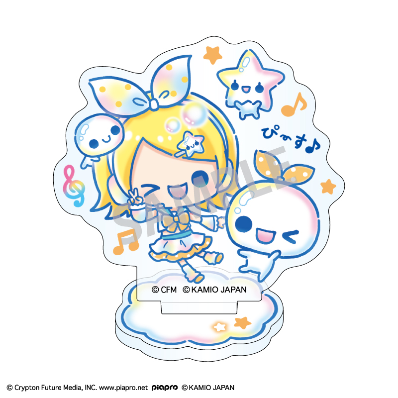 初音ミク×ぷくぷくあわわちゃん ミニアクリルスタンド 鏡音リン - 公式商品画像 | AniSmile