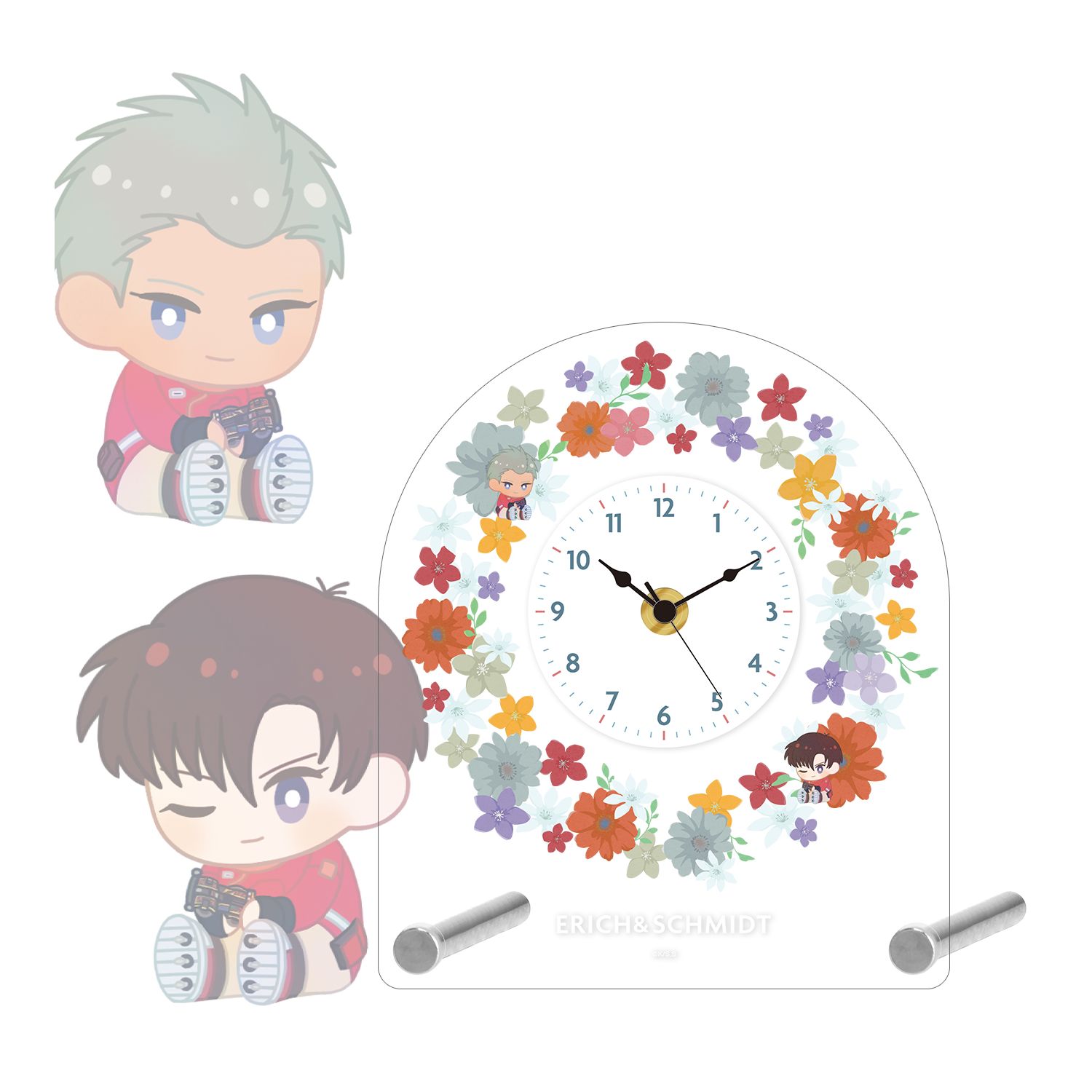 TVアニメ「爆走兄弟レッツ&ゴー!!」 エーリッヒ&シュミット Botania アクリルスタンド時計 - 公式商品画像 | AniSmile