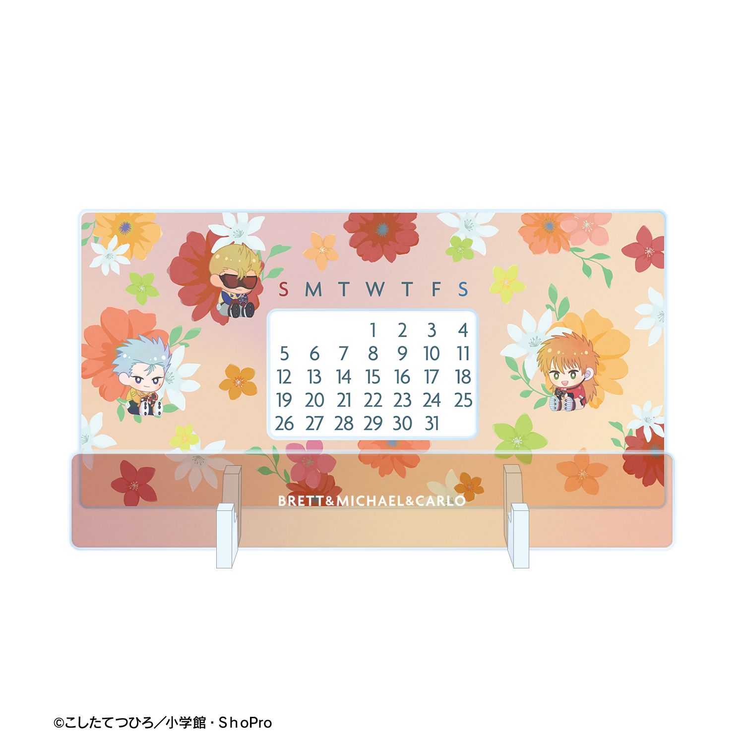 TVアニメ「爆走兄弟レッツ&ゴー!!」 ブレット&ミハエル&カルロ Botania 卓上アクリル万年カレンダー 画像 3 | AniSmile