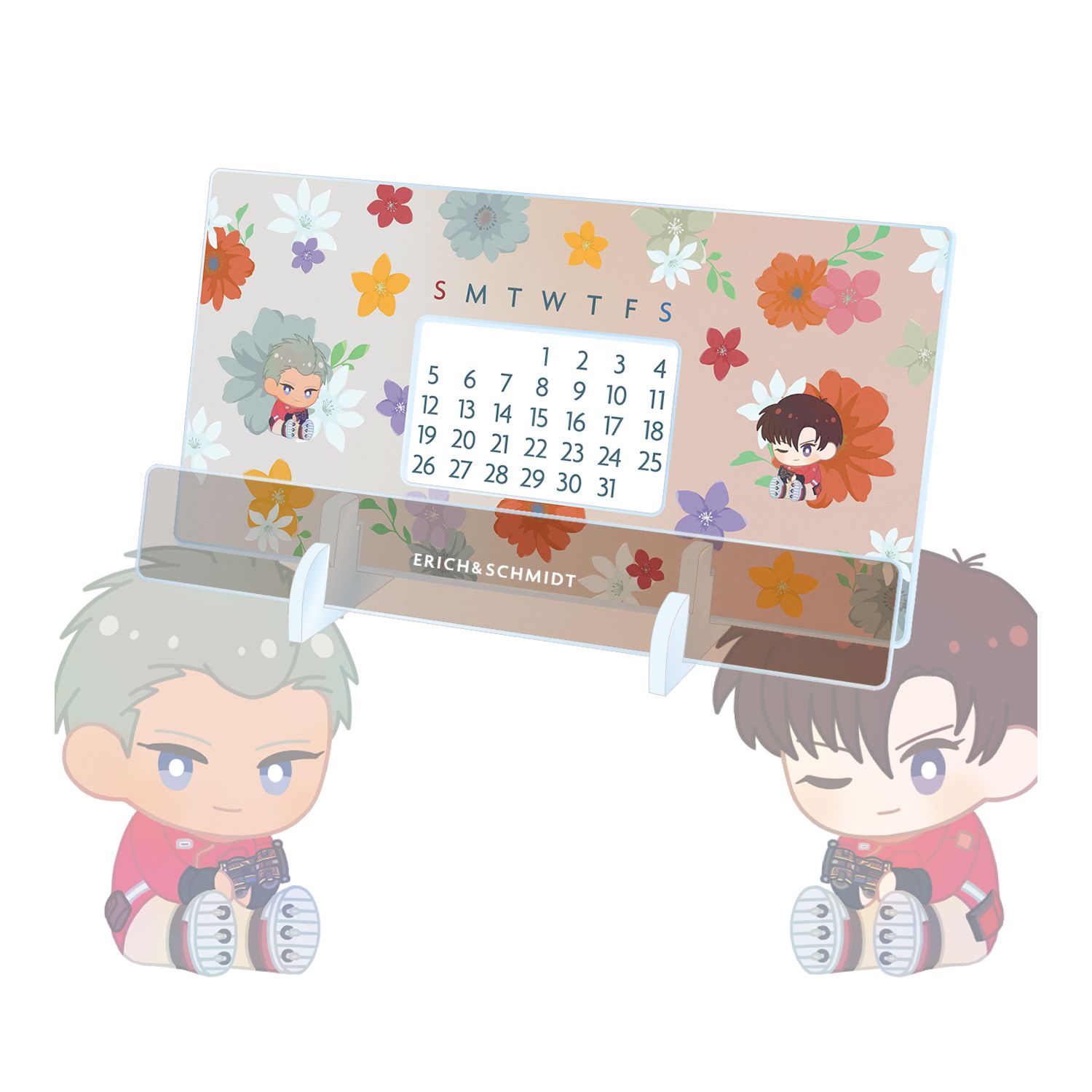 TVアニメ「爆走兄弟レッツ&ゴー!!」 エーリッヒ&シュミット Botania 卓上アクリル万年カレンダー - 公式商品画像 | AniSmile