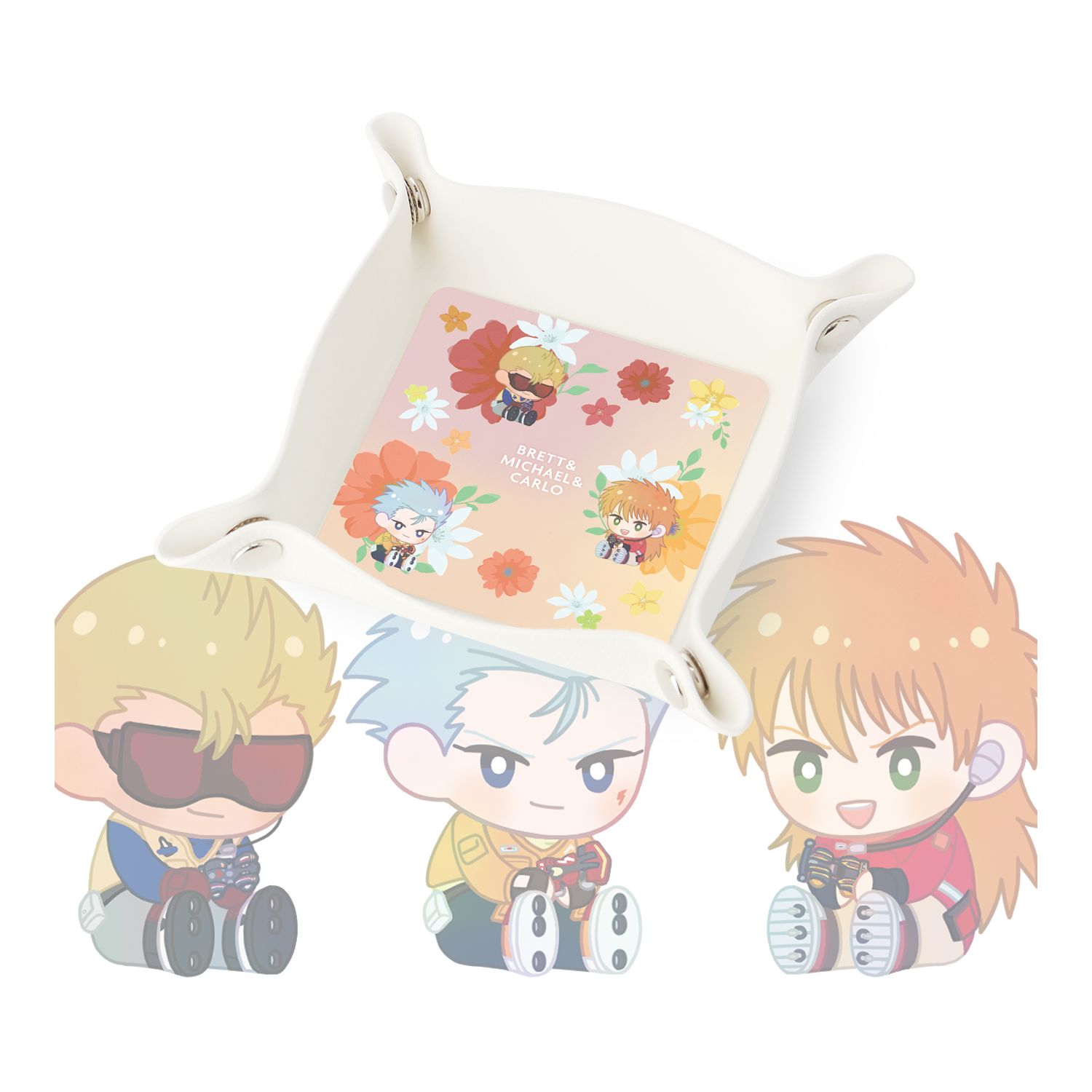 TVアニメ「爆走兄弟レッツ&ゴー!!」 ブレット&ミハエル&カルロ Botania PUレザーマルチトレー - 公式商品画像 | AniSmile