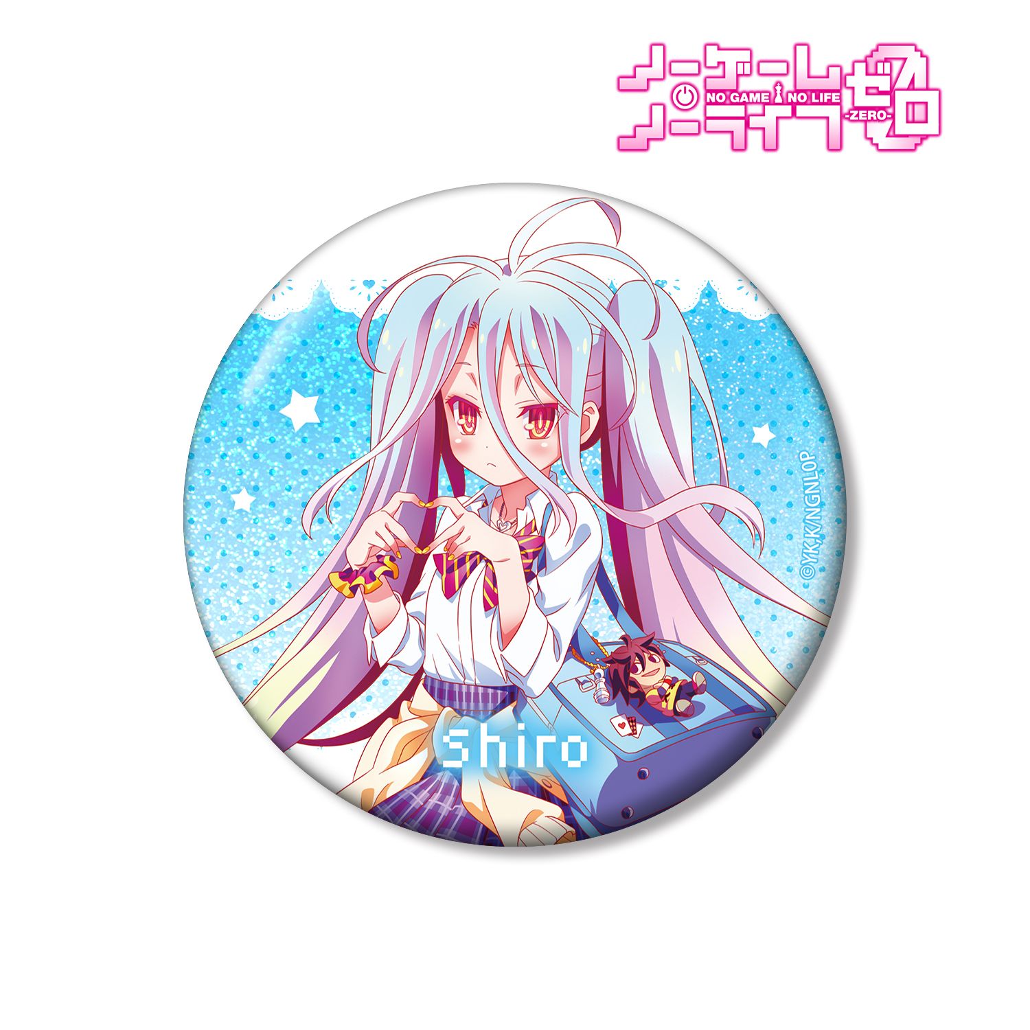 ノーゲーム・ノーライフ ゼロ 描き下ろし 白 ギャル制服ver. 75mmホログラム缶バッジ 画像 3 | AniSmile