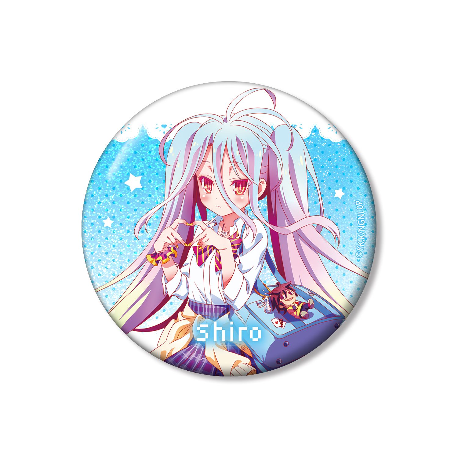 ノーゲーム・ノーライフ ゼロ 描き下ろし 白 ギャル制服ver. 75mmホログラム缶バッジ 画像 2 | AniSmile