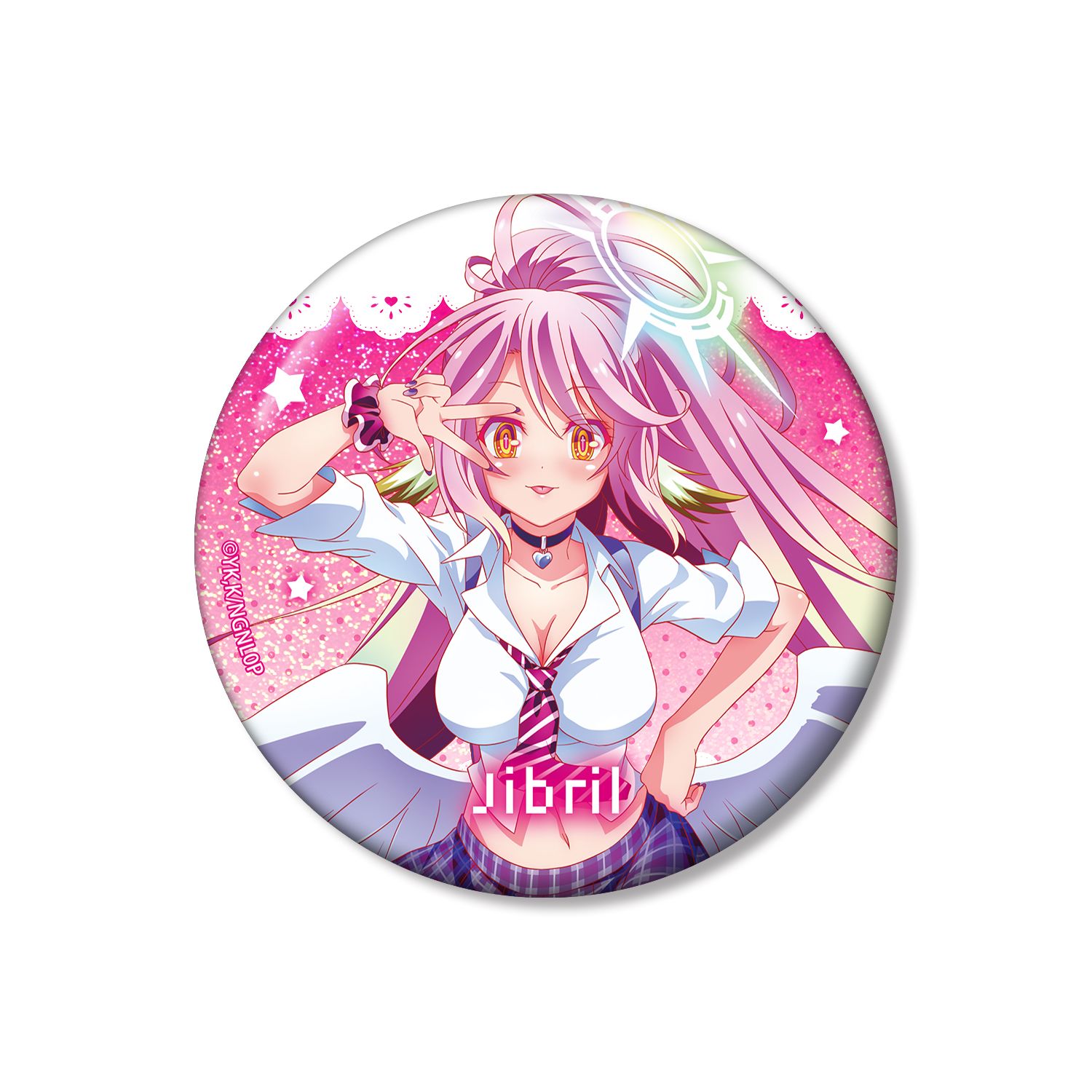 ノーゲーム・ノーライフ ゼロ 描き下ろし ジブリール ギャル制服ver. 75mmホログラム缶バッジ - 公式商品画像 | AniSmile
