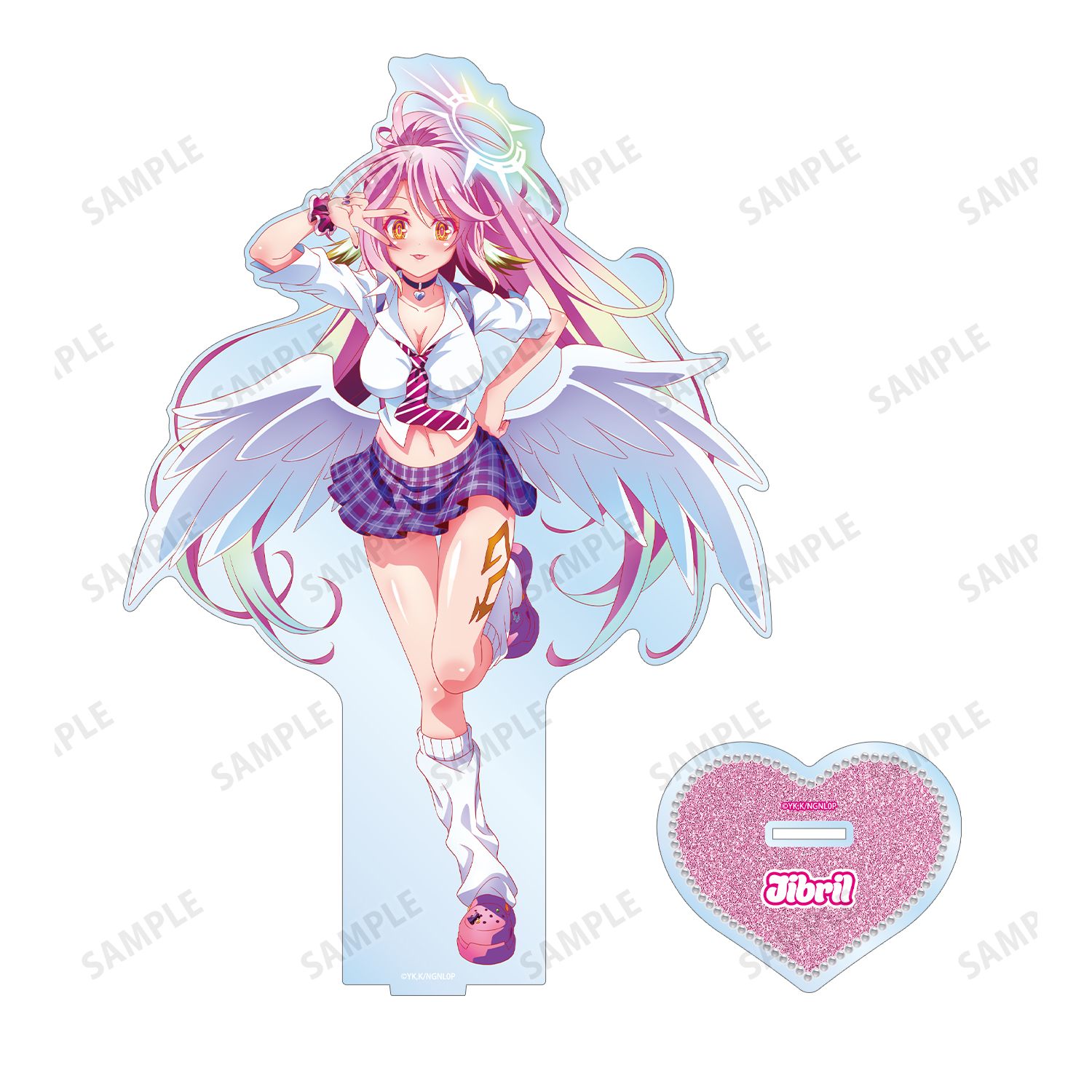ノーゲーム・ノーライフ ゼロ 描き下ろし ジブリール ギャル制服ver. 特大アクリルスタンド 画像 3 | AniSmile