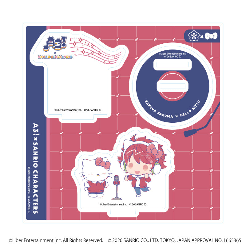 アクリルスタンドプレート「A3!×Sanrio characters」25/佐久間 咲也×ハローキティ(コラボイラスト) - 公式商品画像 | AniSmile