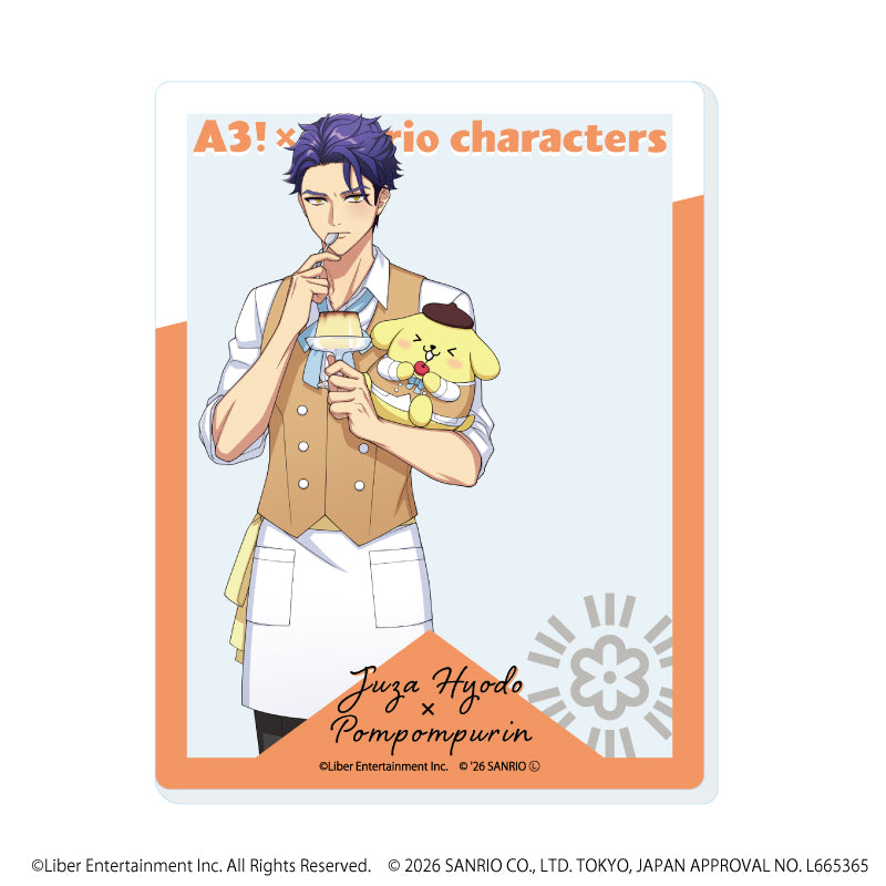 アクリルカード「A3!×Sanrio characters」21/兵頭 十座×ポムポムプリン(コラボイラスト) - 公式商品画像 | AniSmile