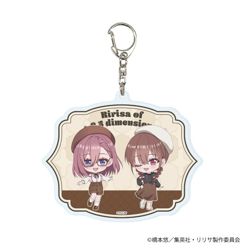 デカアクリルキーホルダー「2.5次元の誘惑」04/リリサ&美花莉 ベレー×サスペンダーver.(ミニキャライラスト) - 公式商品画像 | AniSmile