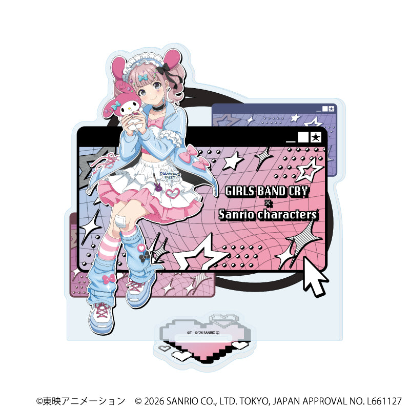 アクリルスタンド「ガールズバンドクライ×サンリオキャラクターズ」33/ヒナ×マイメロディ(コラボイラスト) - 公式商品画像 | AniSmile