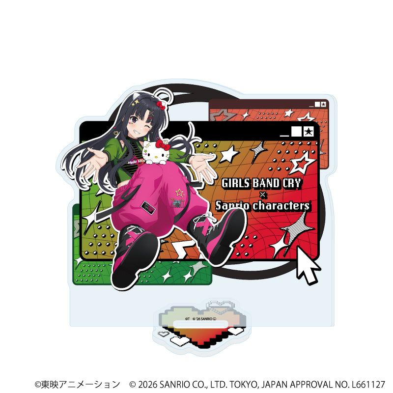 アクリルスタンド「ガールズバンドクライ×サンリオキャラクターズ」30/安和 すばる×ハローキティ(コラボイラスト) - 公式商品画像 | AniSmile