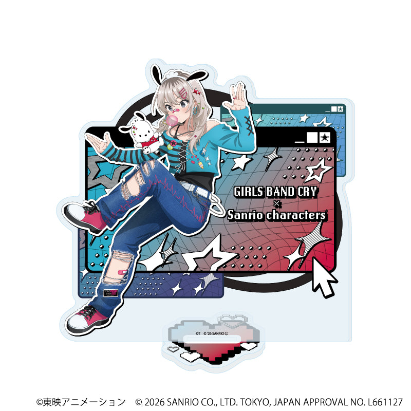 アクリルスタンド「ガールズバンドクライ×サンリオキャラクターズ」29/河原木 桃香×ポチャッコ(コラボイラスト) - 公式商品画像 | AniSmile