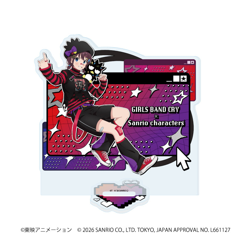 アクリルスタンド「ガールズバンドクライ×サンリオキャラクターズ」28/井芹 仁菜×バッドばつ丸(コラボイラスト) - 公式商品画像 | AniSmile