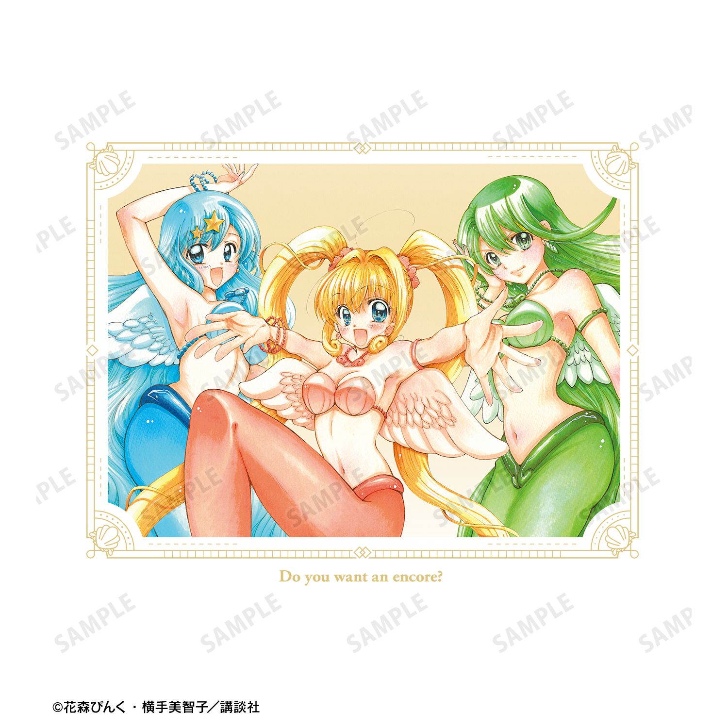 ぴちぴちピッチ 花森ぴんく先生 描き下ろし 集合 羽を纏ったマーメイドver. Tシャツメンズ(サイズ/S) 画像 6 | AniSmile