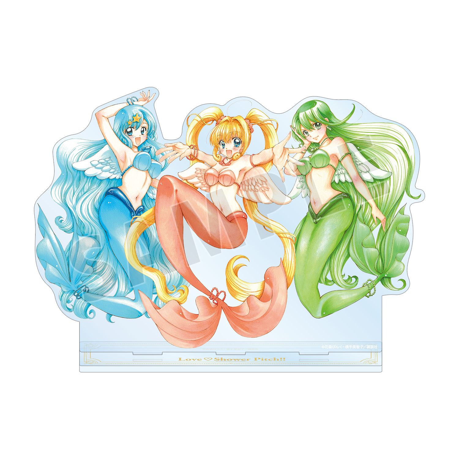 ぴちぴちピッチ 花森ぴんく先生 描き下ろし 集合 羽を纏ったマーメイドver. BIGアクリルスタンド 画像 4 | AniSmile