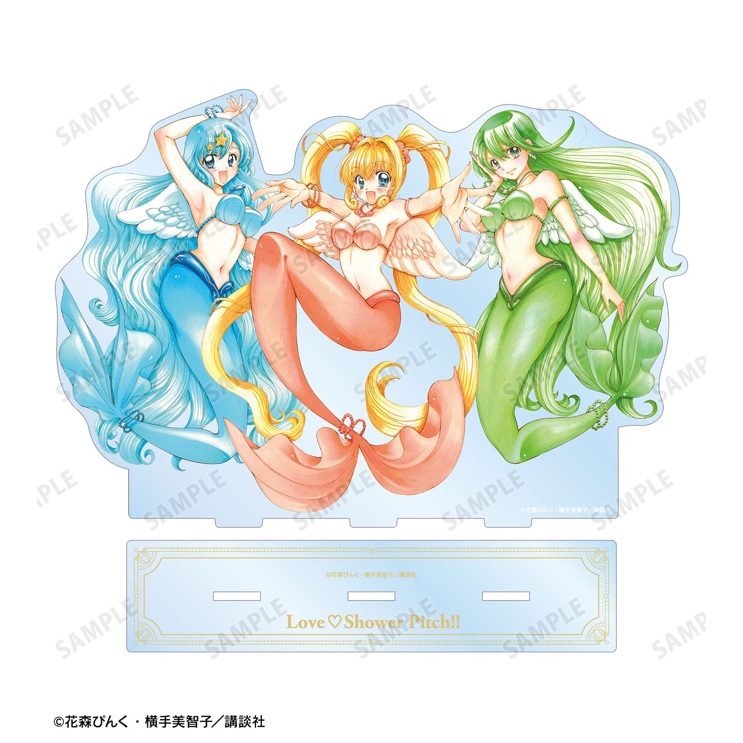 ぴちぴちピッチ 花森ぴんく先生 描き下ろし 集合 羽を纏ったマーメイドver. BIGアクリルスタンド 画像 6 | AniSmile