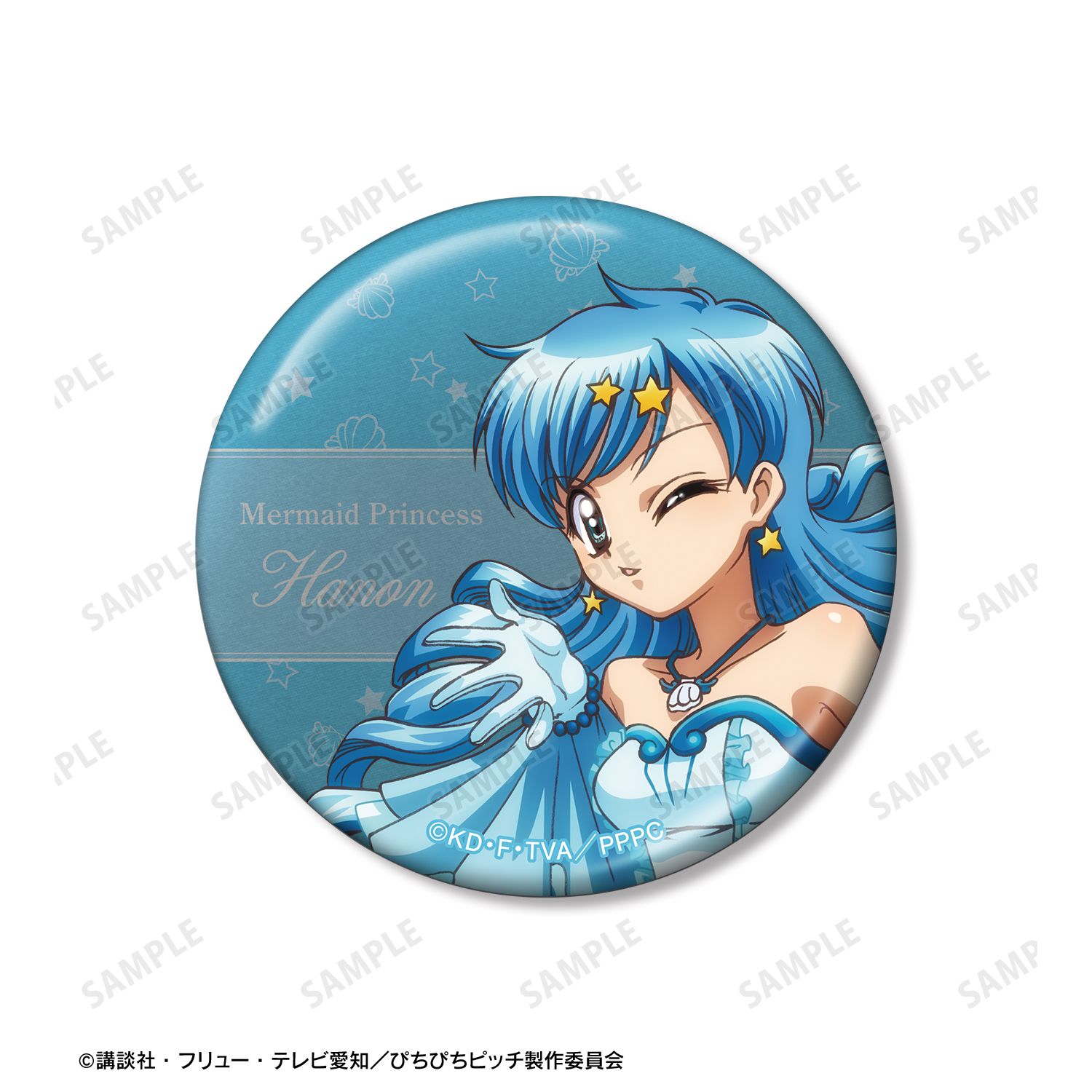アニメ「ぴちぴちピッチ」 描き下ろし 20th Anniversary ver. メタリック缶バッジ 6個セット 画像 4 | AniSmile