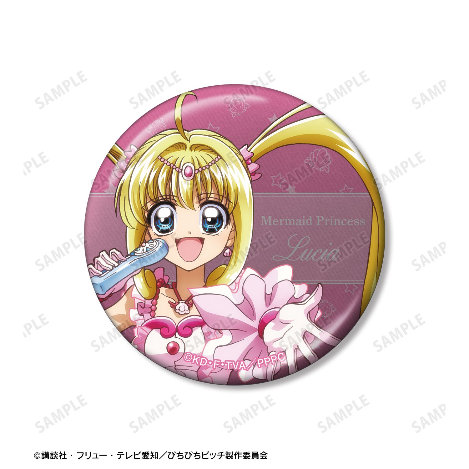アニメ「ぴちぴちピッチ」 描き下ろし 20th Anniversary ver. メタリック缶バッジ 6個セット 画像 3 | AniSmile