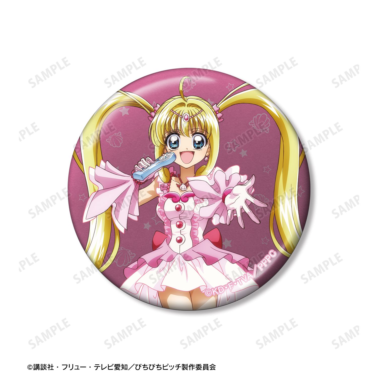 アニメ「ぴちぴちピッチ」 描き下ろし 20th Anniversary ver. メタリック缶バッジ 6個セット 画像 6 | AniSmile