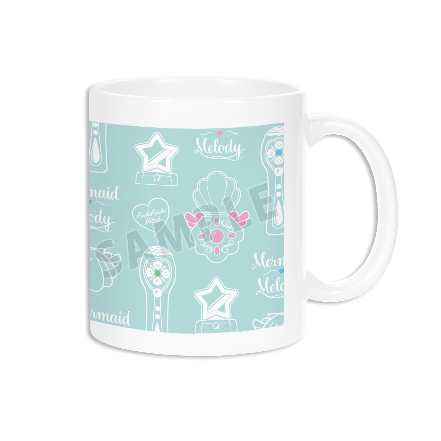 アニメ「ぴちぴちピッチ」 マーメイドモチーフ柄 マグカップ 画像 5 | AniSmile