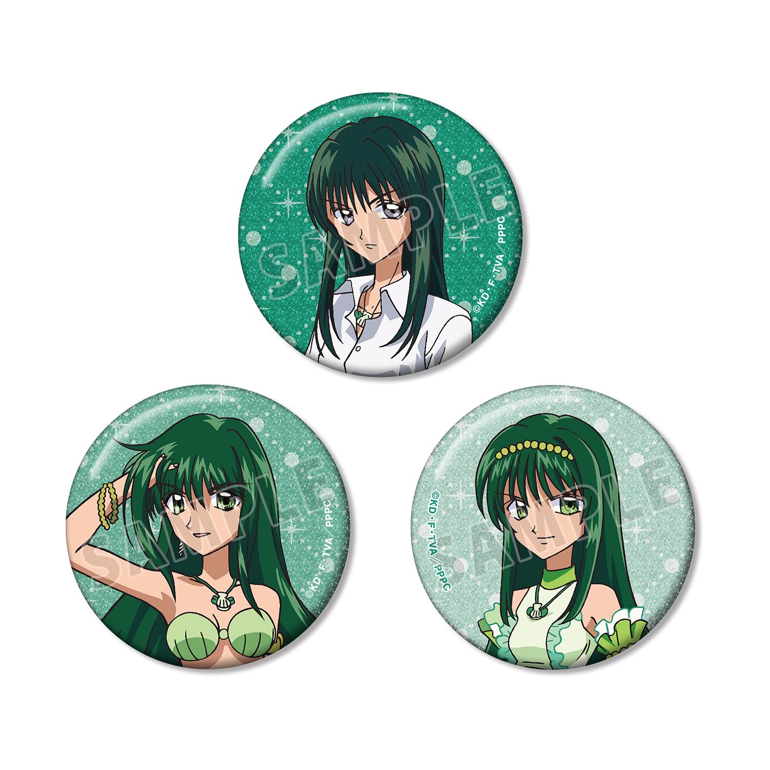 アニメ「ぴちぴちピッチ」 リナ グリッター缶バッジ 3個セット 画像 6 | AniSmile