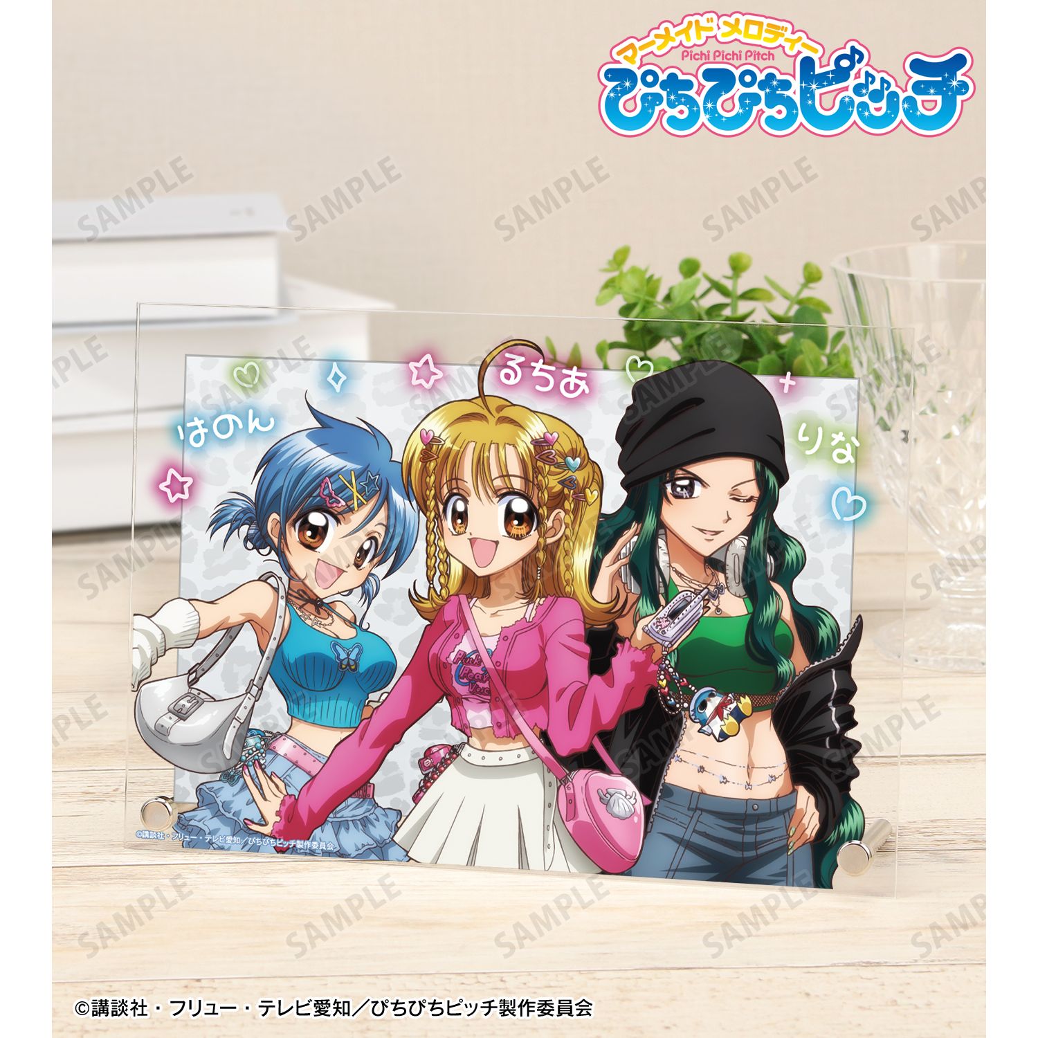 アニメ「ぴちぴちピッチ」 描き下ろし 集合 Y2Kファッションver. A5アクリルパネル ver.A 画像 3 | AniSmile