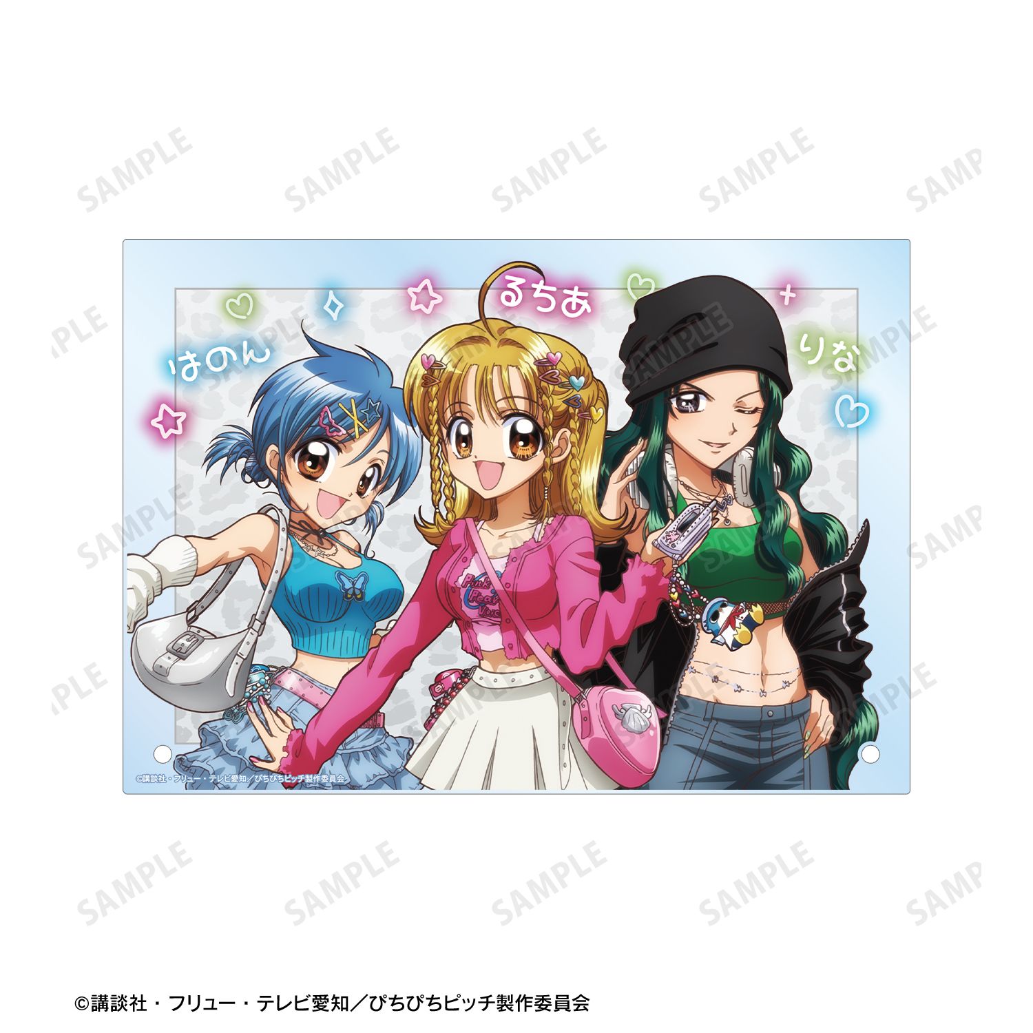 アニメ「ぴちぴちピッチ」 描き下ろし 集合 Y2Kファッションver. A5アクリルパネル ver.A 画像 5 | AniSmile