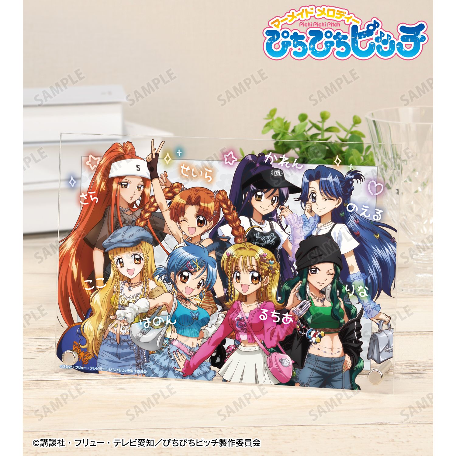 アニメ「ぴちぴちピッチ」 描き下ろし 集合 Y2Kファッションver. A5アクリルパネル ver.B 画像 2 | AniSmile