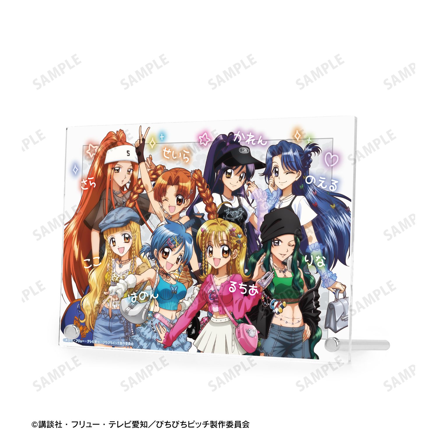 アニメ「ぴちぴちピッチ」 描き下ろし 集合 Y2Kファッションver. A5アクリルパネル ver.B 画像 4 | AniSmile