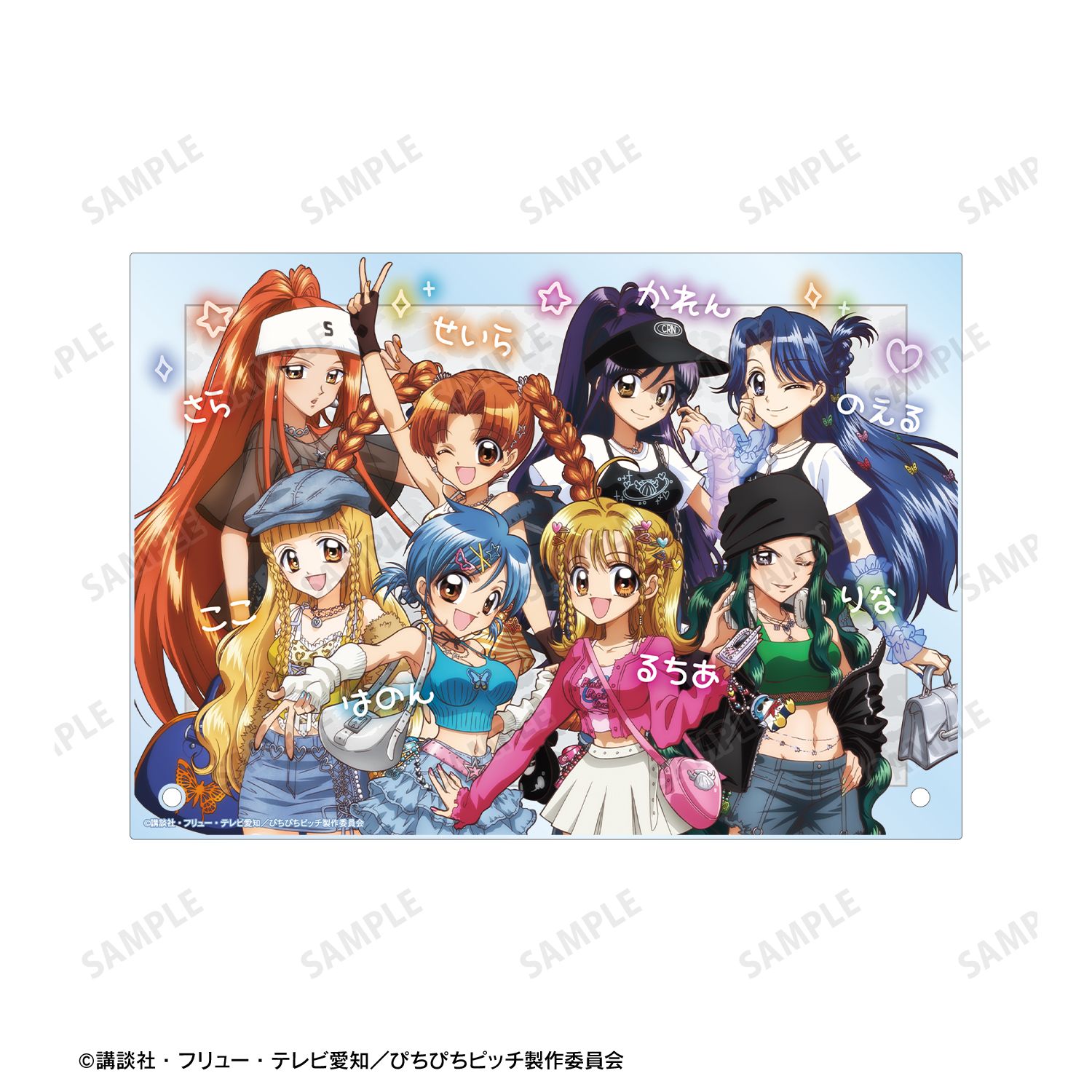 アニメ「ぴちぴちピッチ」 描き下ろし 集合 Y2Kファッションver. A5アクリルパネル ver.B 画像 5 | AniSmile