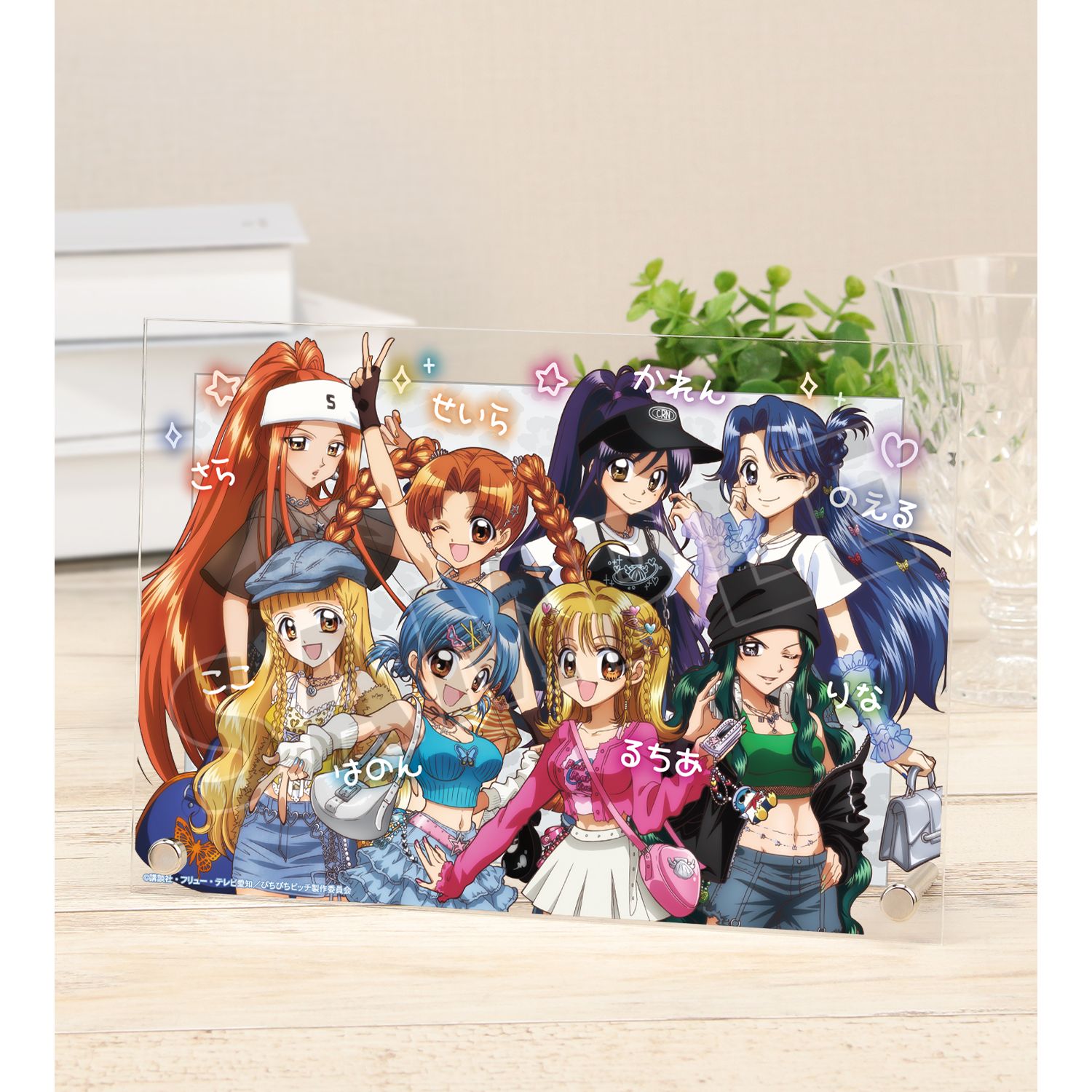 アニメ「ぴちぴちピッチ」 描き下ろし 集合 Y2Kファッションver. A5アクリルパネル ver.B 画像 6 | AniSmile