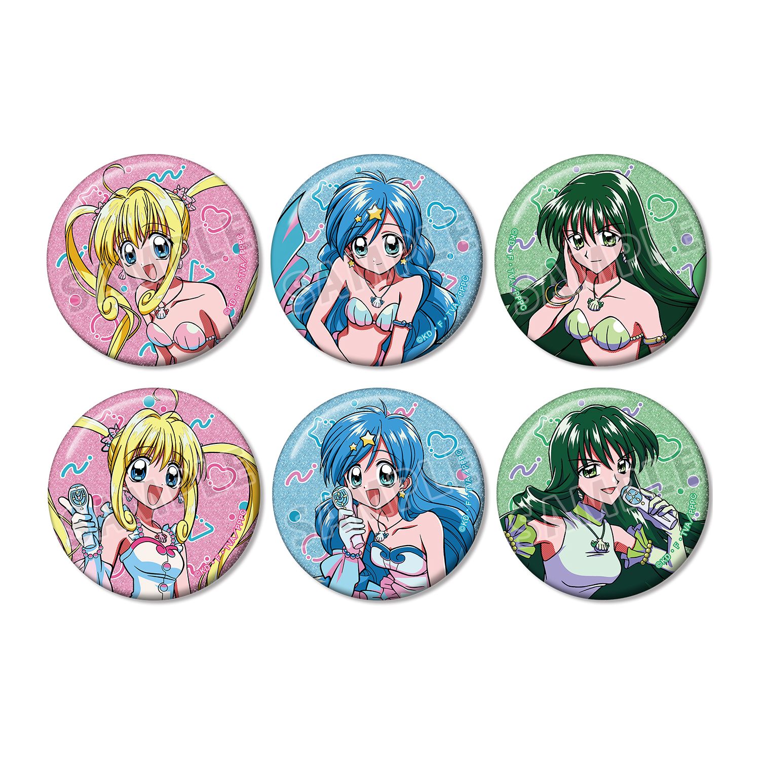 アニメ「ぴちぴちピッチ」 トレーディンググリッター缶バッジ(単位/単品) 画像 5 | AniSmile