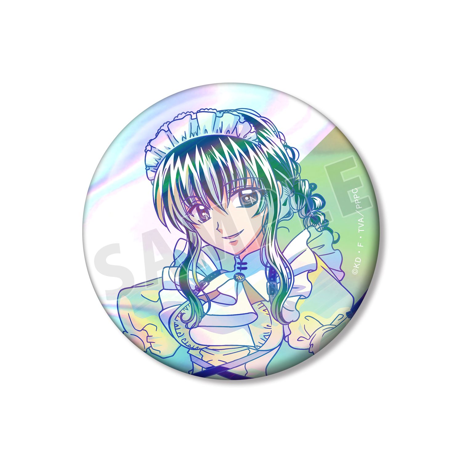 アニメ「ぴちぴちピッチ」 描き下ろし 洞院 リナ メイドver. Ani-Art clear label 75mmオーロラ缶バッジ 画像 3 | AniSmile