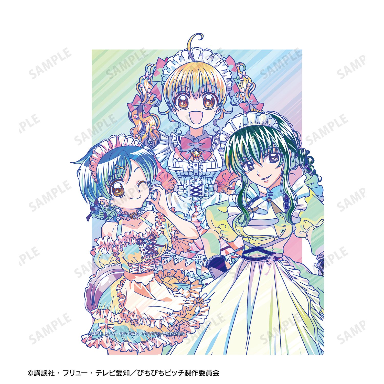 アニメ「ぴちぴちピッチ」 描き下ろし 集合 メイドver. Ani-Art clear label F0号キャンバスボード 画像 6 | AniSmile