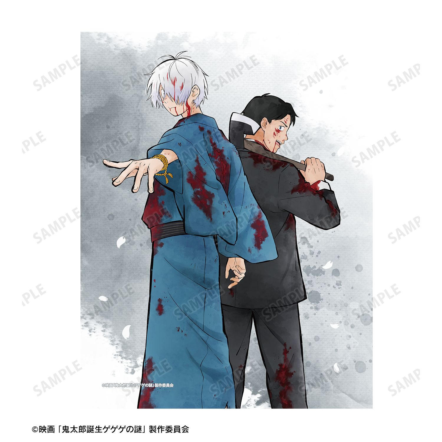 映画「鬼太郎誕生 ゲゲゲの謎」 描き下ろし 鬼太郎の父&水木 戦う父の背中ver. F0号キャンバスボード 画像 6 | AniSmile
