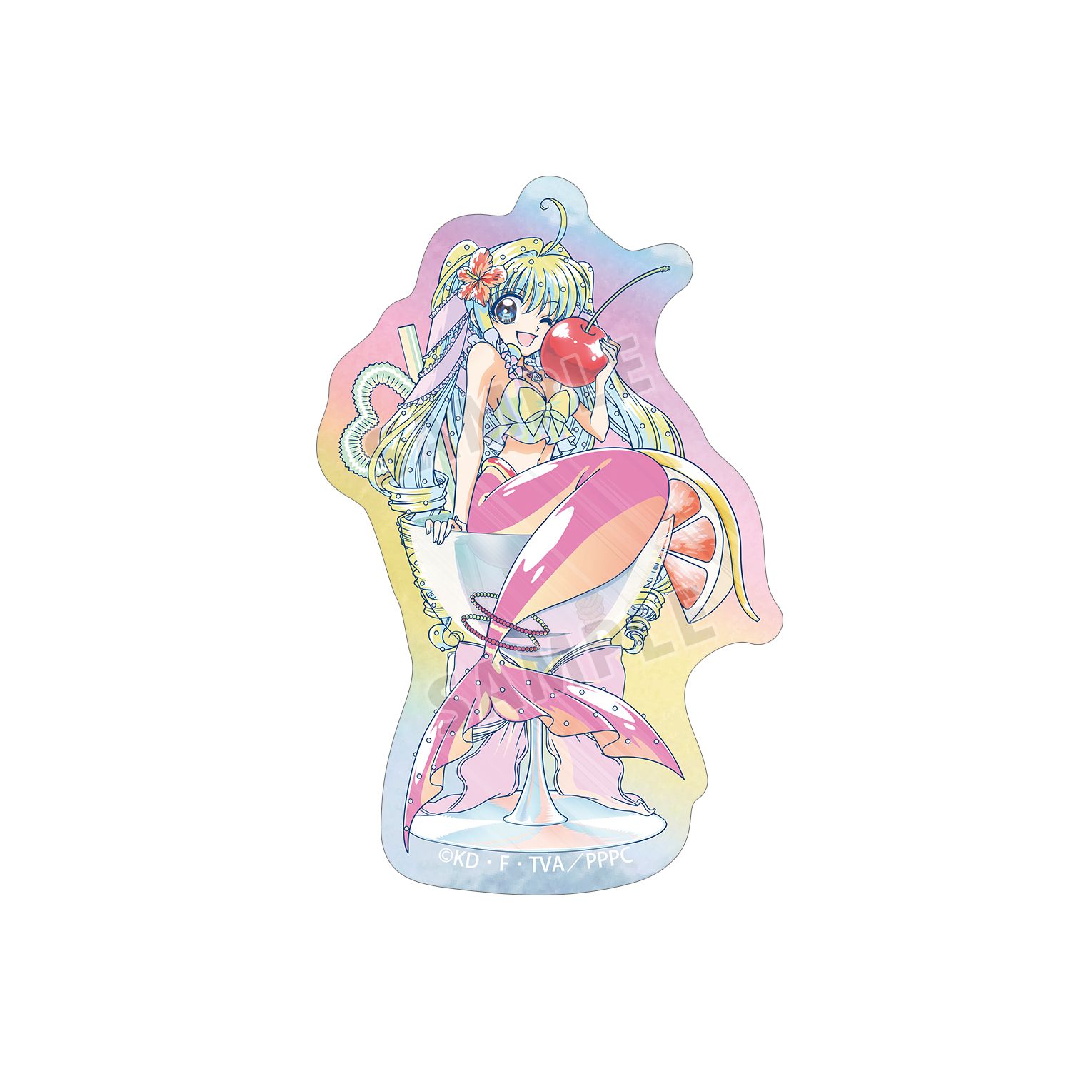 アニメ「ぴちぴちピッチ」 描き下ろし るちあ カクテルグラスver. Ani-Art clear label オーロラダイカットステッカー 画像 3 | AniSmile