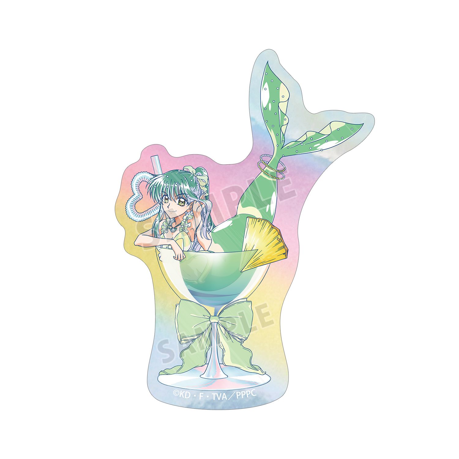 アニメ「ぴちぴちピッチ」 描き下ろし リナ カクテルグラスver. Ani-Art clear label オーロラダイカットステッカー 画像 3 | AniSmile