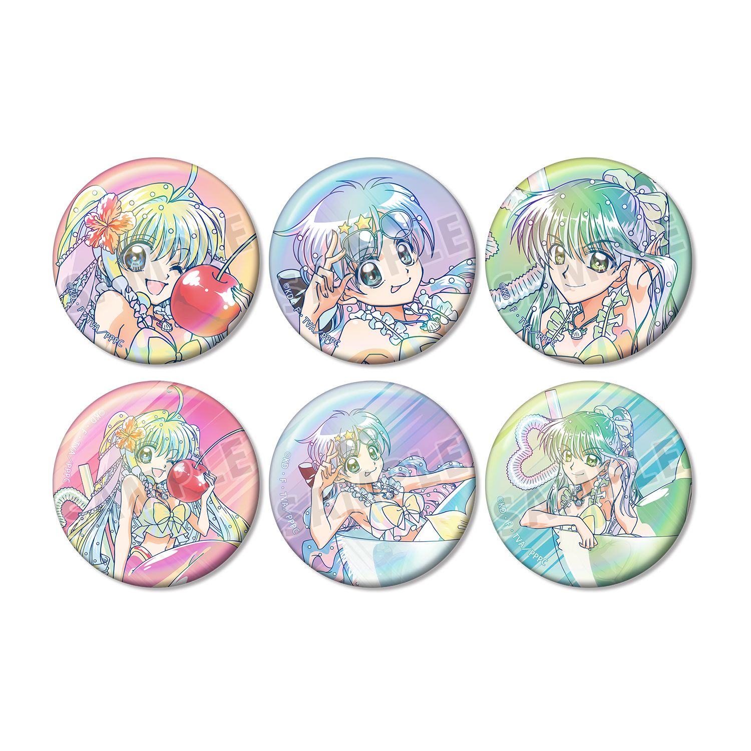 アニメ「ぴちぴちピッチ」 描き下ろし カクテルグラスver. トレーディング Ani-Art clear label オーロラ缶バッジ(単位/単品) 画像 4 | AniSmile
