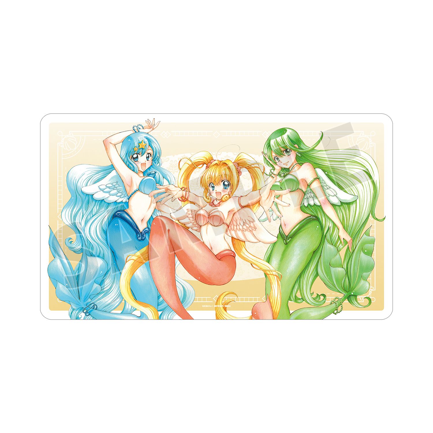 ぴちぴちピッチ 花森ぴんく先生 描き下ろし 集合 羽を纏ったマーメイドver. マルチデスクマット 画像 4 | AniSmile