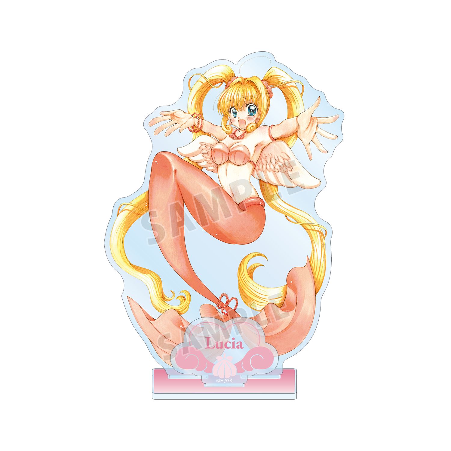 ぴちぴちピッチ 花森ぴんく先生 描き下ろし 七海 るちあ 羽を纏ったマーメイドver. パーツ付きBIGアクリルスタンド 画像 6 | AniSmile