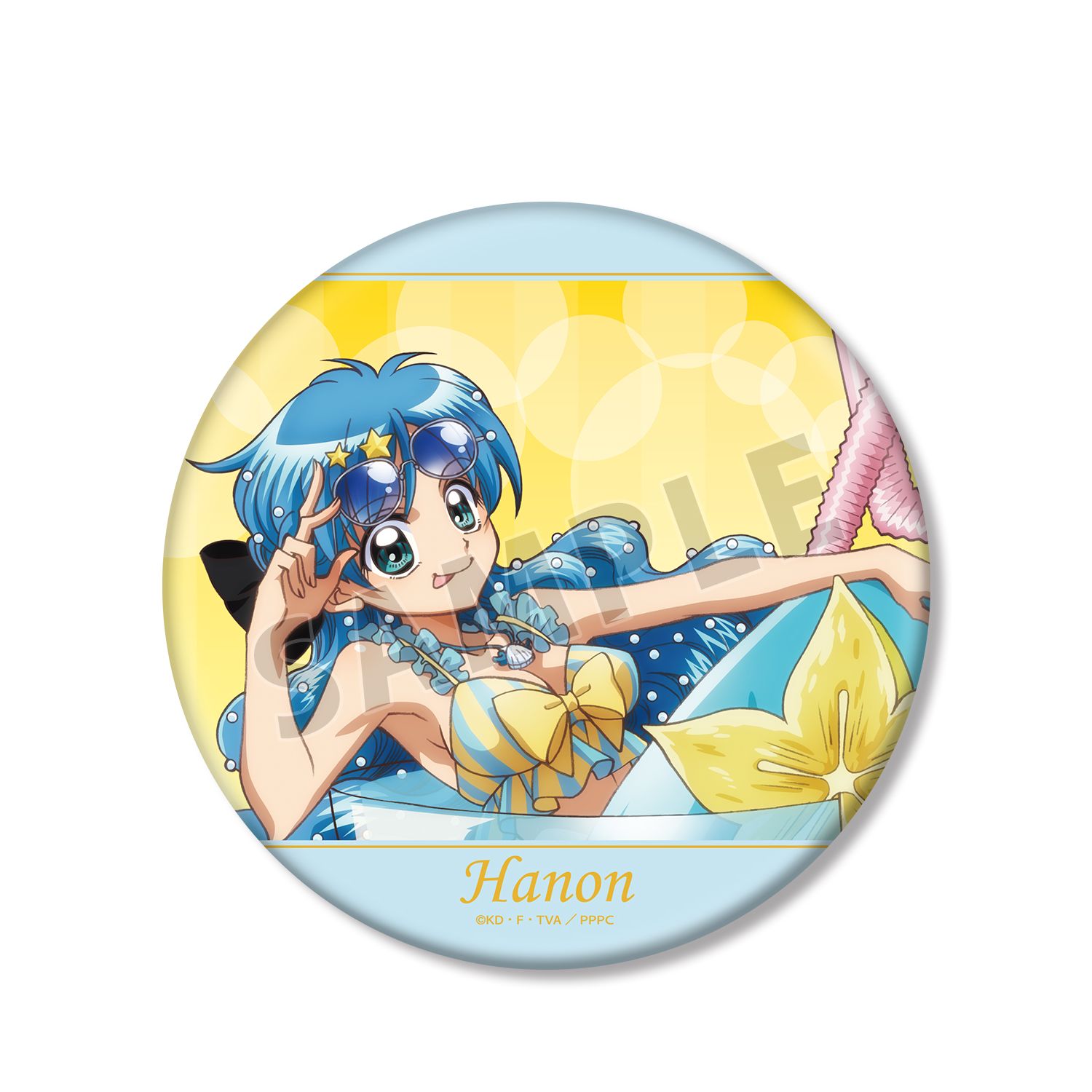 アニメ「ぴちぴちピッチ」 描き下ろし 波音 カクテルグラスver. BIG缶バッジ 画像 6 | AniSmile