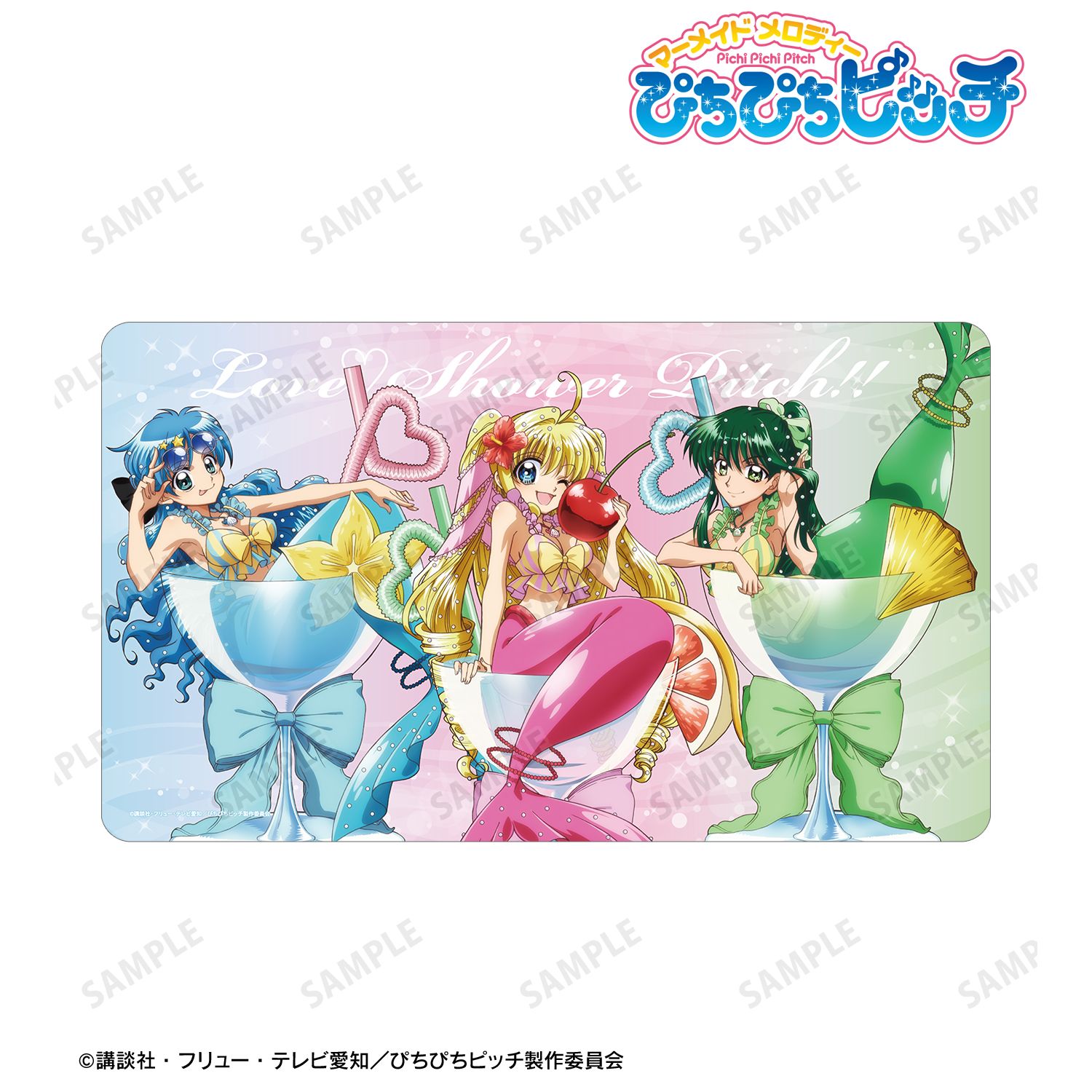 アニメ「ぴちぴちピッチ」 描き下ろし 集合 カクテルグラスver. マルチデスクマット 画像 6 | AniSmile