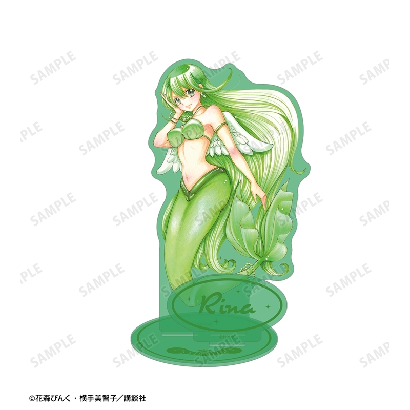 ぴちぴちピッチ 花森ぴんく先生 描き下ろし リナ 羽を纏ったマーメイドver. パーツ付きカラーBIGアクリルスタンド 画像 3 | AniSmile