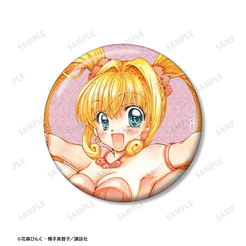ぴちぴちピッチ 花森ぴんく先生 描き下ろし るちあ 羽を纏ったマーメイドver. グリッター缶バッジ 2個セット 画像 3 | AniSmile
