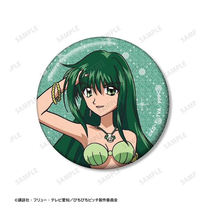 アニメ「ぴちぴちピッチ」 リナ グリッター缶バッジ 3個セット 画像 4 | AniSmile