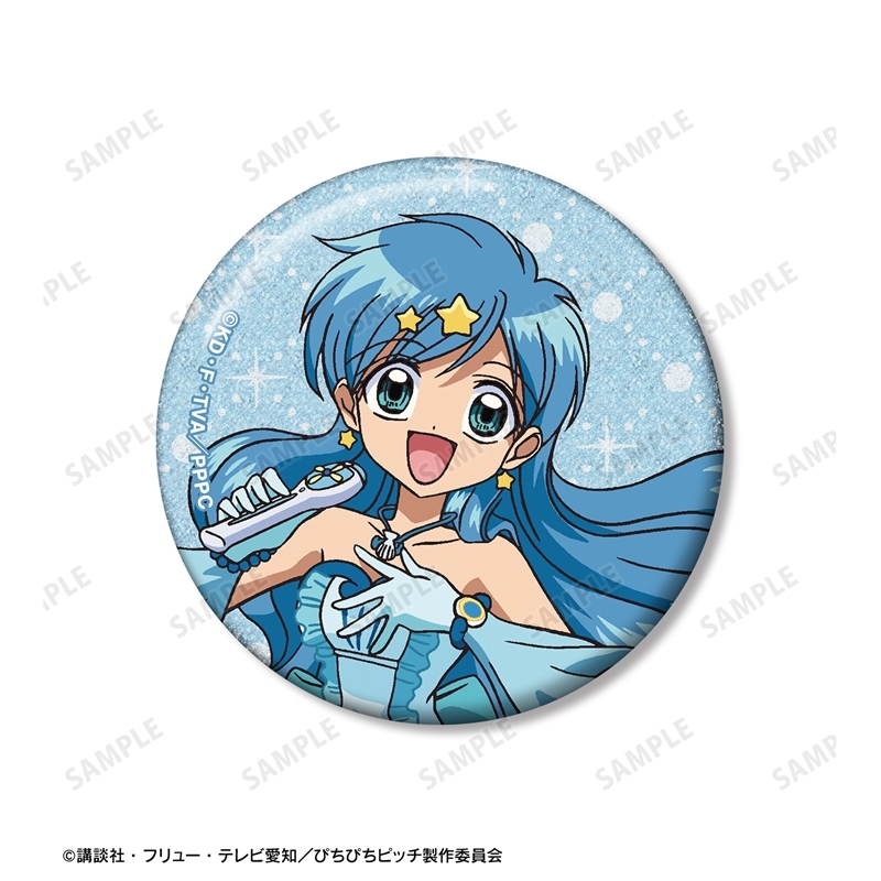 アニメ「ぴちぴちピッチ」 波音 グリッター缶バッジ 3個セット 画像 5 | AniSmile